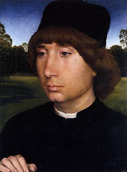 Hans Memling Portrait of a Young Man before a Landscape oil painting image